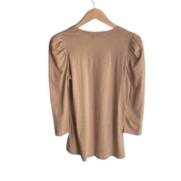 Tuckernuck Pomander Tan Vesty Long Puff Sleeve Crewneck Top - Picture 3 of 16